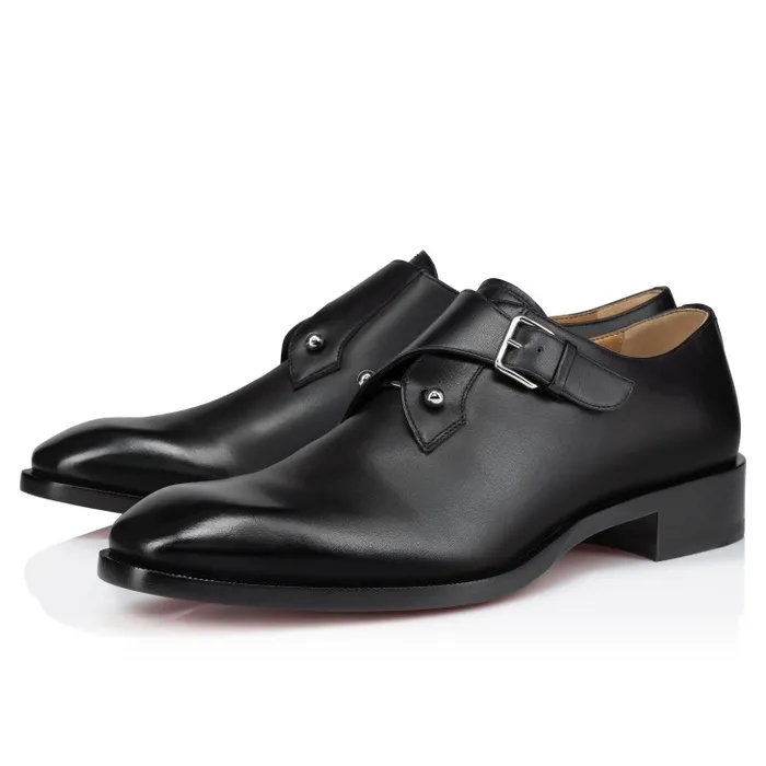 Men Chambelimonk Derbies 8211 Calf Leather 8211 Black Christian Louboutin Buckles and Laceups