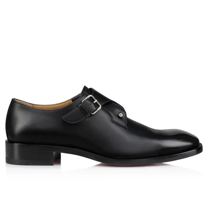 Men Chambelimonk Derbies 8211 Calf Leather 8211 Black Christian Louboutin Buckles and Laceups