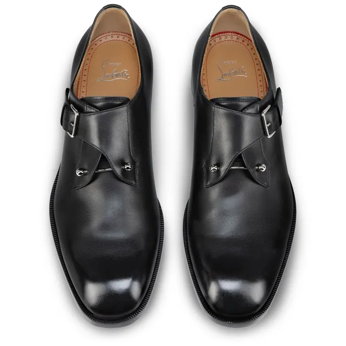 Men Chambelimonk Derbies 8211 Calf Leather 8211 Black Christian Louboutin Buckles and Laceups