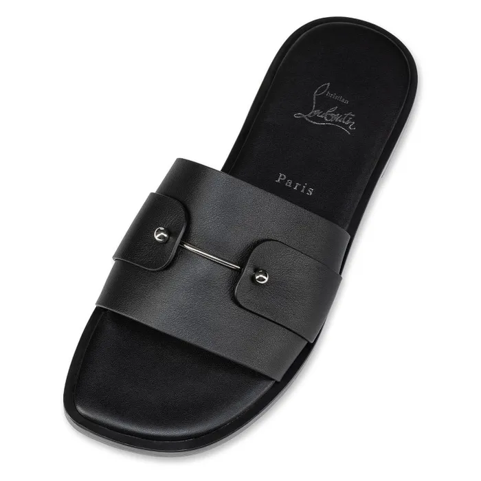 Men Chambelimule Mules 8211 Calf Leather 8211 Black Christian Louboutin Sandals and Espadrilles