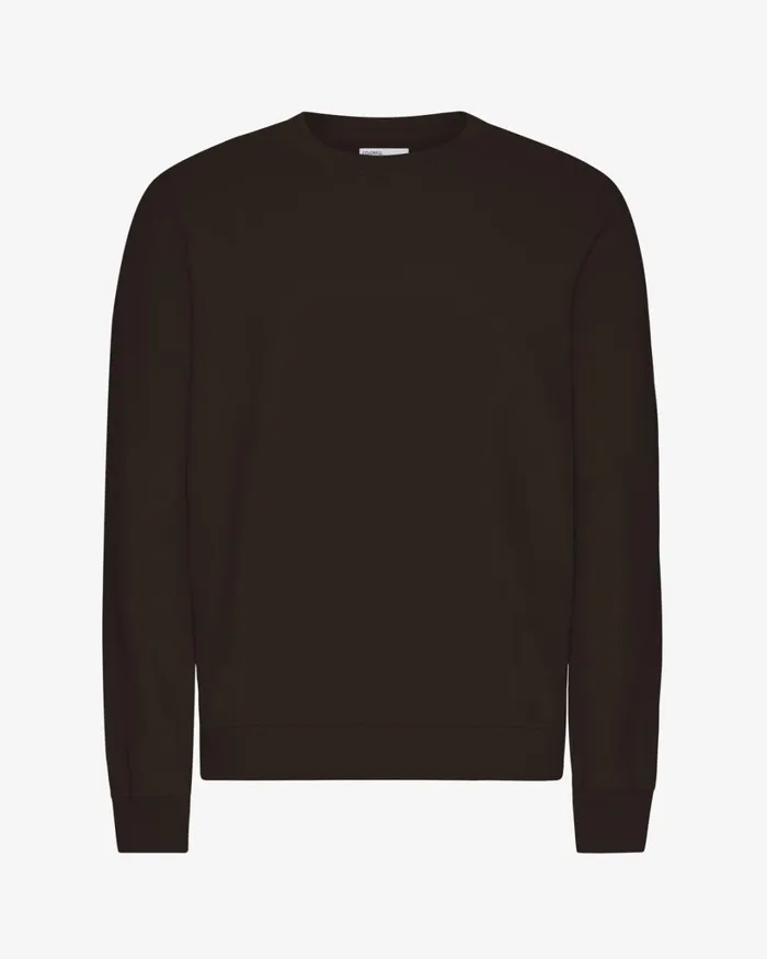 Men Classic Organic Crew Coffee Brown Colorful Standard Crewneck Sweatshirts