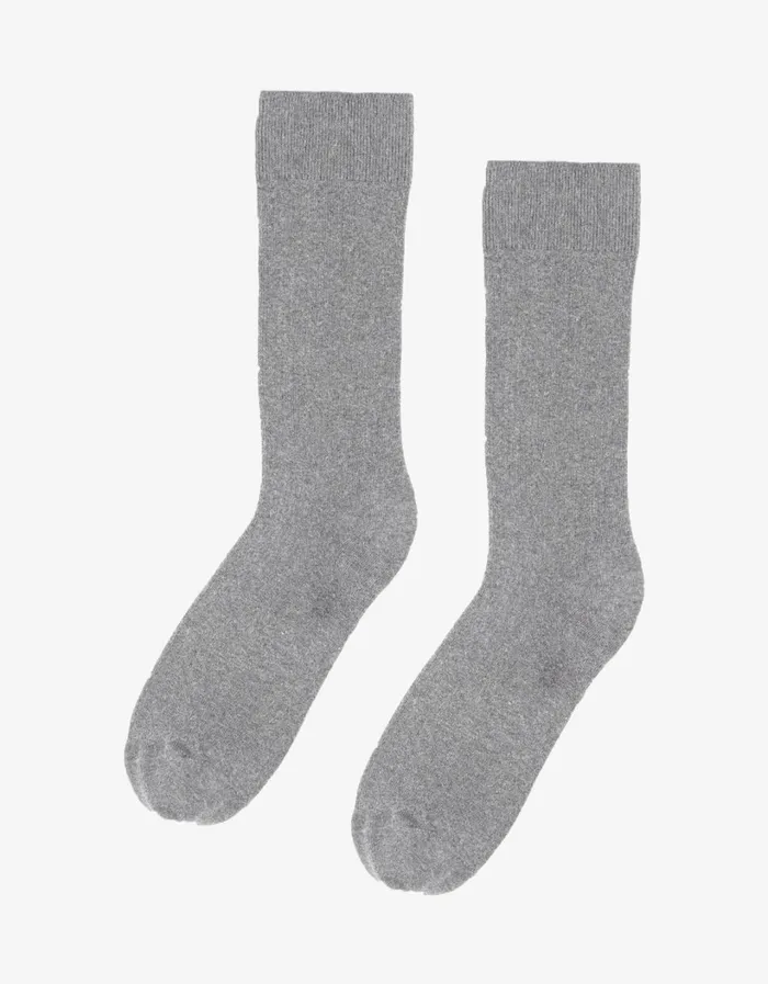 Men Classic Organic Sock Heather Grey Colorful Standard Socks and