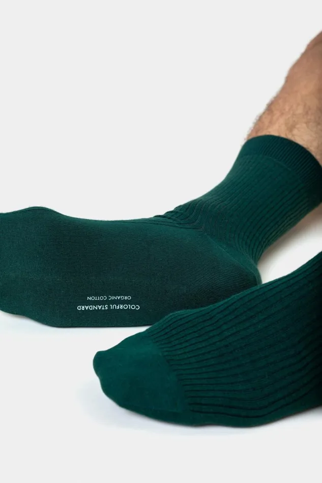 Men Classic Organic Sock Kelly Green Colorful Standard Socks and