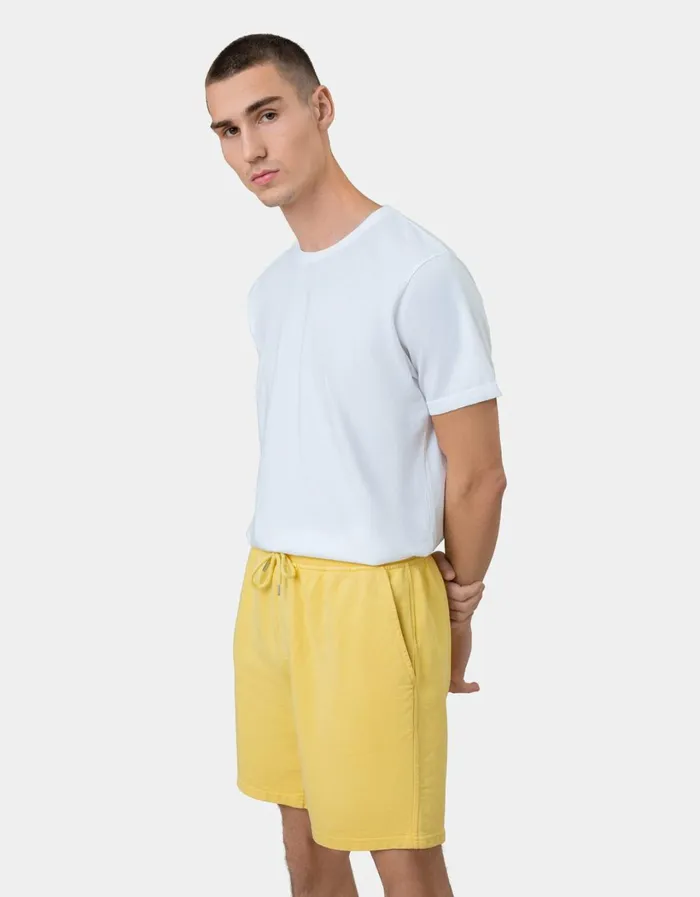 Men Classic Organic Sweatshorts Bright Coral Colorful Standard Shorts