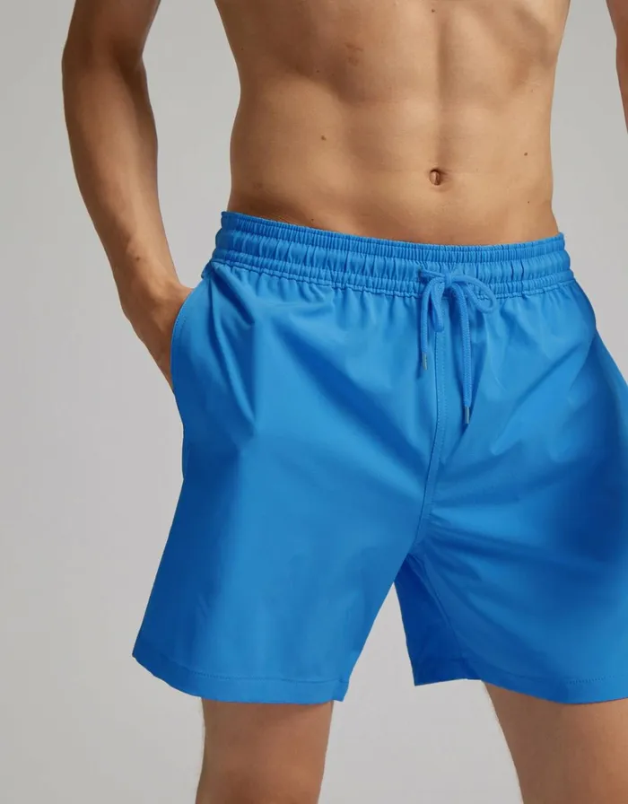 Men Classic Swim Shorts Ivory White Colorful Standard Shorts
