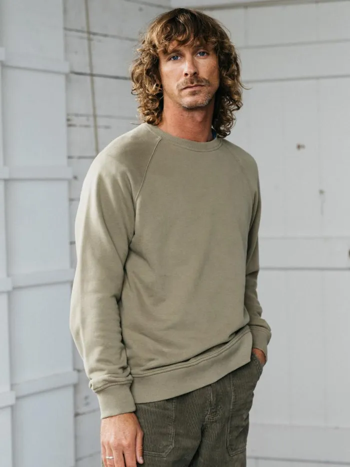 Men Coho Sweatshirt Willow Green Finisterre Sweatshirts and Hoodies