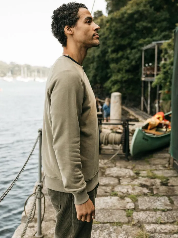 Men Coho Sweatshirt Willow Green Finisterre Sweatshirts and Hoodies