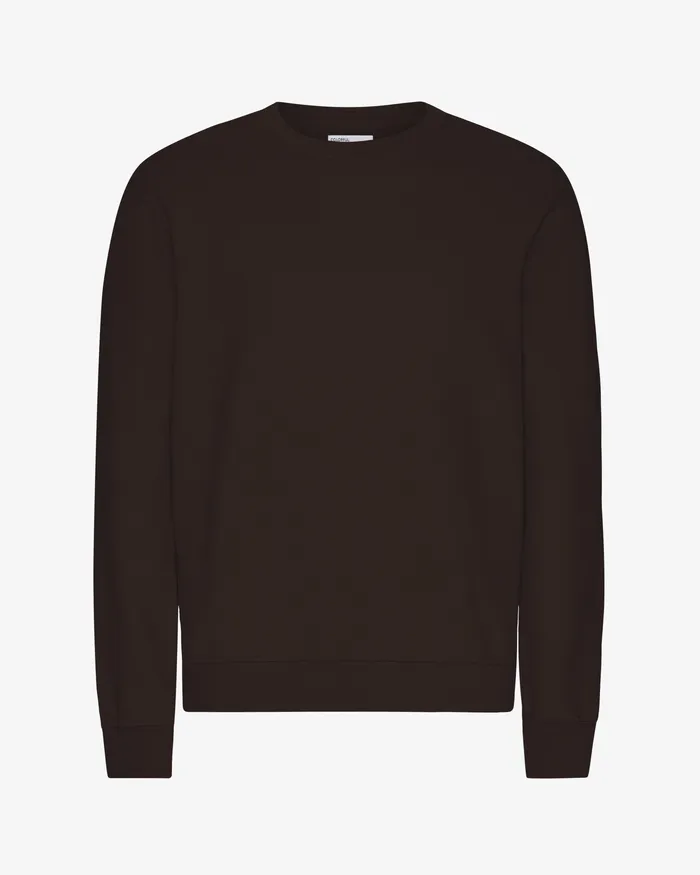 Men Colorfulstandard Classic Organic Crew 8211 Coffee Brown Crewneck Sweatshirts