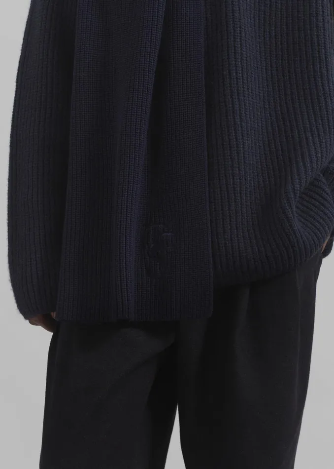 Men Colton Wool Scarf 8211 Navy The Frankie Shop