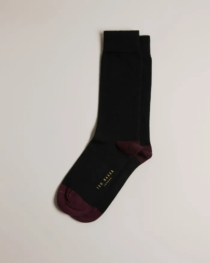 Men CORECOL 8211 Plain Crew Socks Black Ted Baker Socks