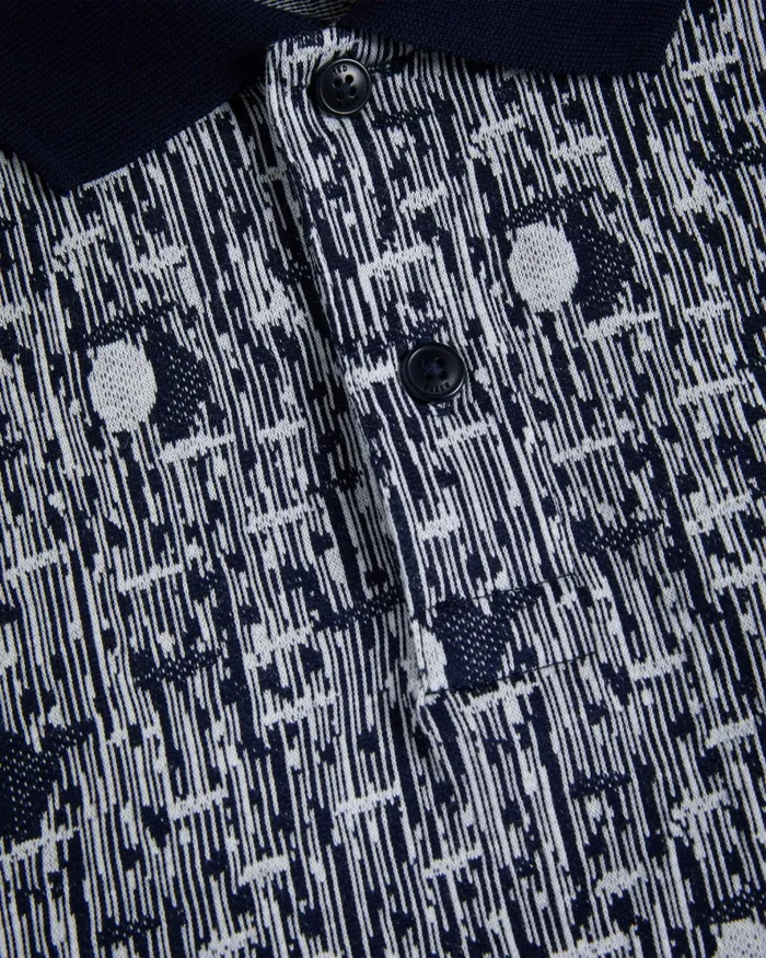 Men COREO 8211 Geometric Knit Polo Shirt Navyblue Ted Baker Polo Shirts Men COREO 8211 Geometric Knit Polo Shirt Navyblue Ted Baker Polo Shirts
