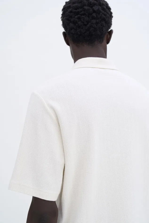 Men Cotton Jersey Polo Shirt Cream White Filippa K TShirts