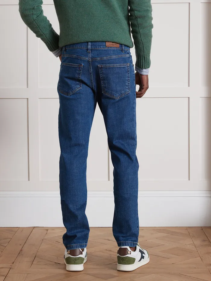 Men Cyrillus Clothing Regular Organic Cotton Jeans With An EcoFriendly Wash Denim Bleu Stone