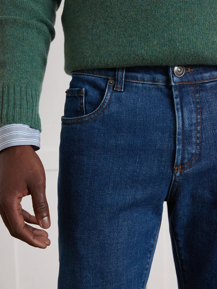 Men Cyrillus Clothing Regular Organic Cotton Jeans With An EcoFriendly Wash Denim Bleu Stone