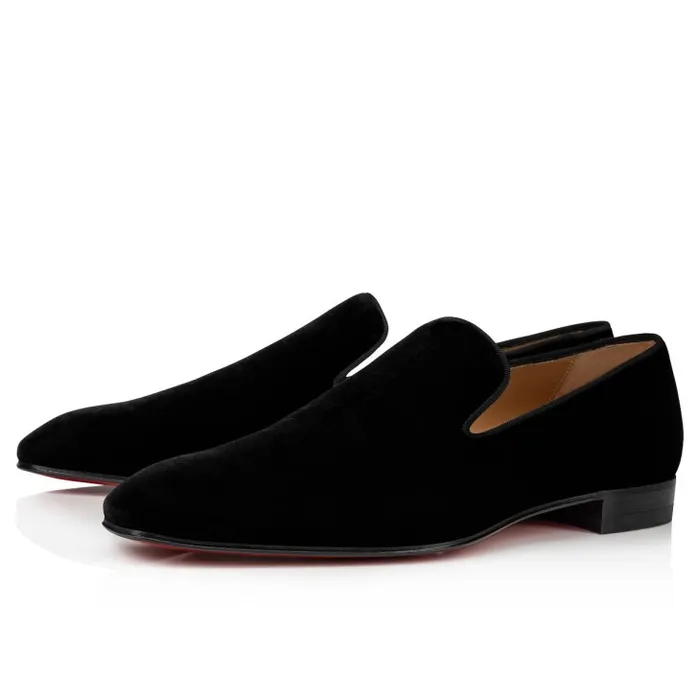 Men Dandelion Loafers 8211 Velvet 8211 Black Christian Louboutin Loafers and Moccasins