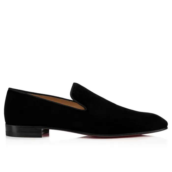 Men Dandelion Loafers 8211 Velvet 8211 Black Christian Louboutin Loafers and Moccasins