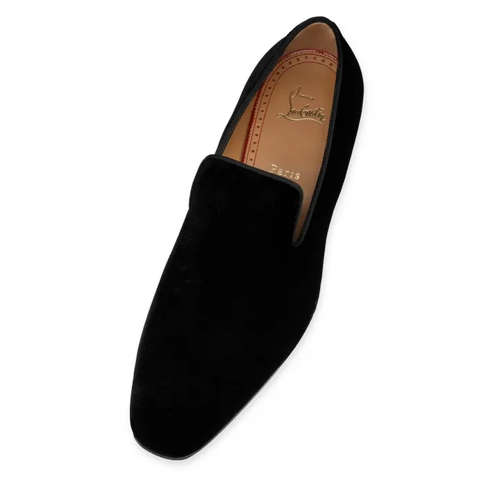 Men Dandelion Loafers 8211 Velvet 8211 Black Christian Louboutin Loafers and Moccasins
