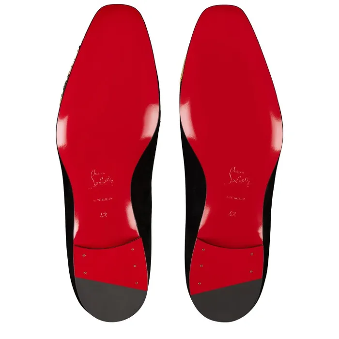 Men Dandylucky Loafers 8211 Veau Velours Giddy Embroidered 8211 Black Christian Louboutin Loafers and Moccasins
