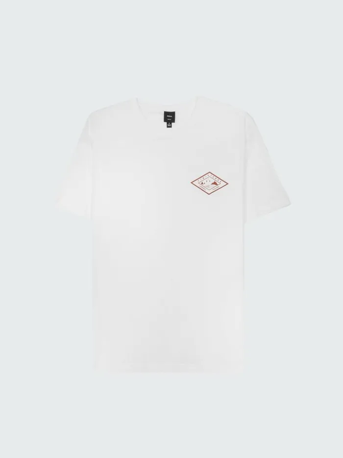 Men Diamond Logo TShirt Whitedark Rosewood Finisterre TShirts