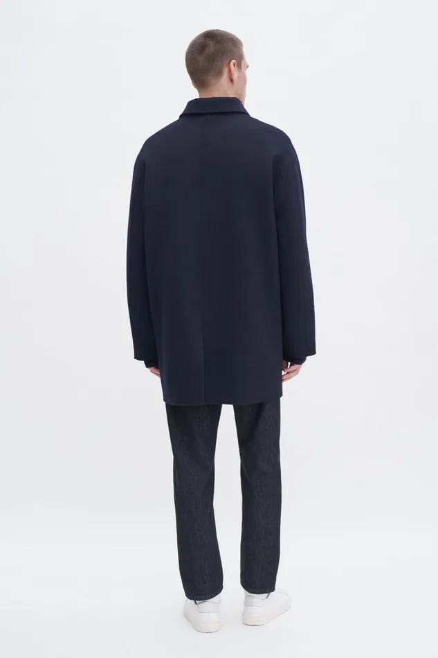 Men Doubl Wool Overcoat Navy Filippa K Outerwear