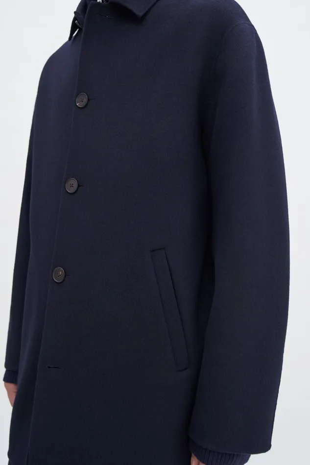 Men Doubl Wool Overcoat Navy Filippa K Outerwear
