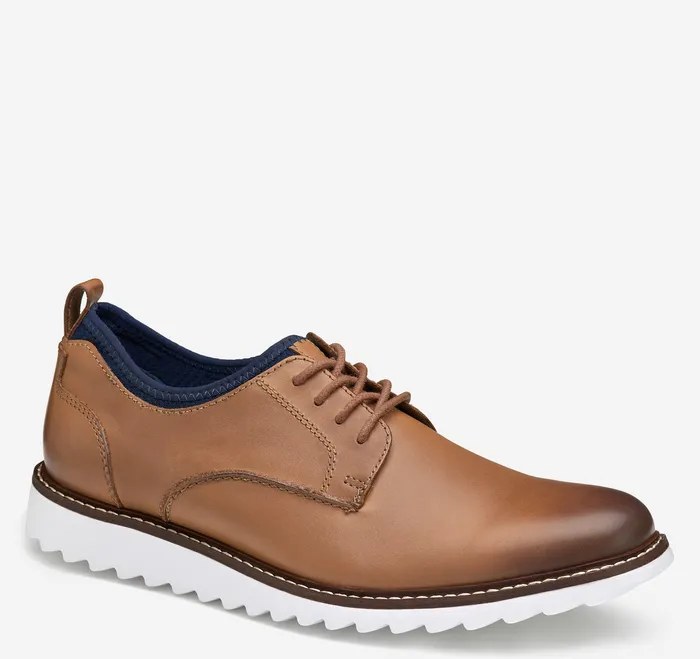 Men Duncan Plain Toe Tan Shoes Johnston and Murphy