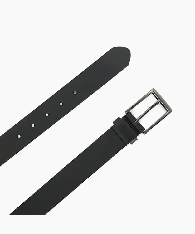Men Dune London Belts Black Leather Belt Black
