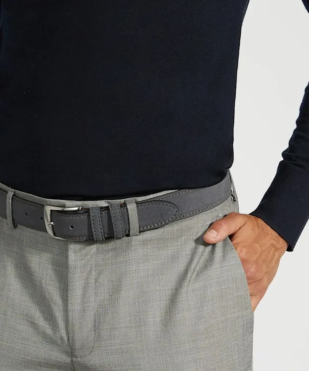 Men Dune London Belts Grey Suede Belt Grey