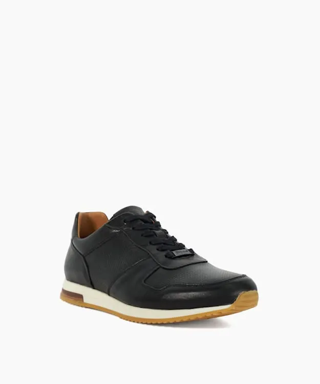 Men Dune London Black Shoes LaceUp Runner Trainers Black