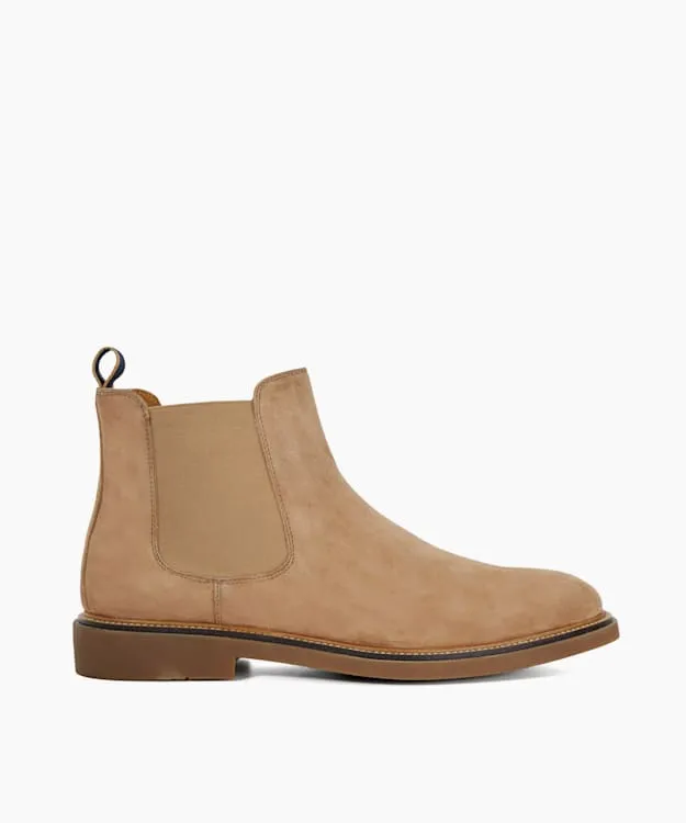 Men Dune London Chelsea Boots Round Toe PullOn Boots Neutral