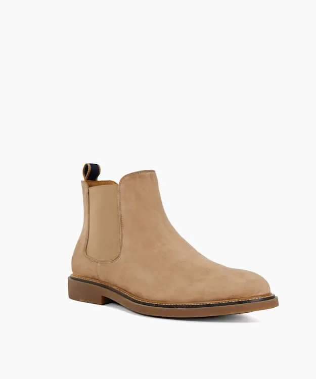 Men Dune London Chelsea Boots Round Toe PullOn Boots Neutral