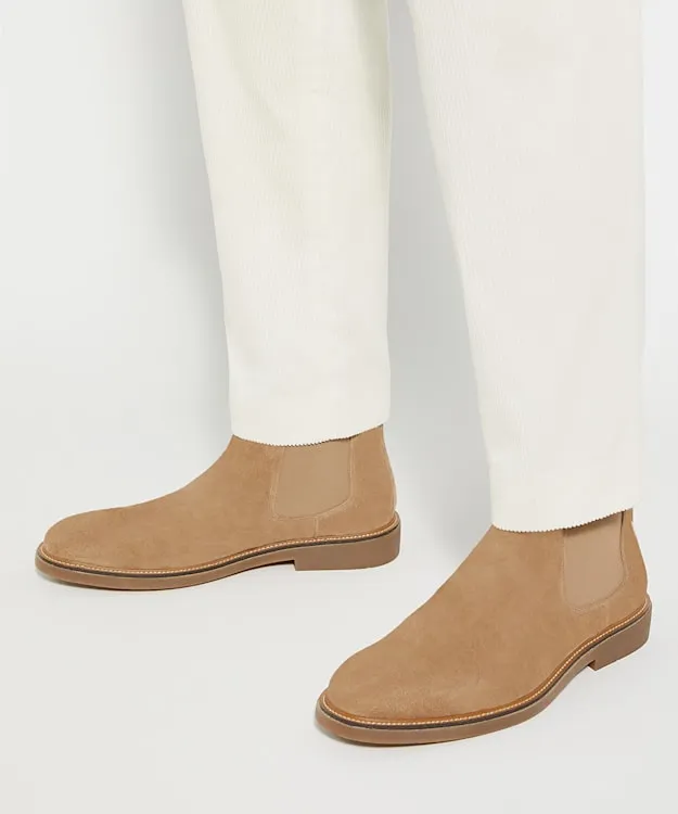 Men Dune London Chelsea Boots Round Toe PullOn Boots Neutral