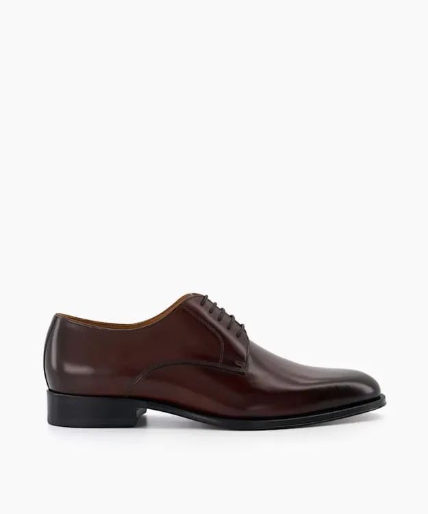 Men Dune London Leather Sole Shoes Premium Leather Derby Shoes Brown