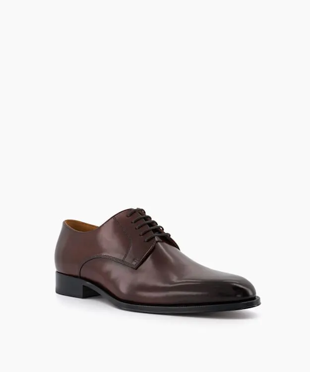 Men Dune London Leather Sole Shoes Premium Leather Derby Shoes Brown
