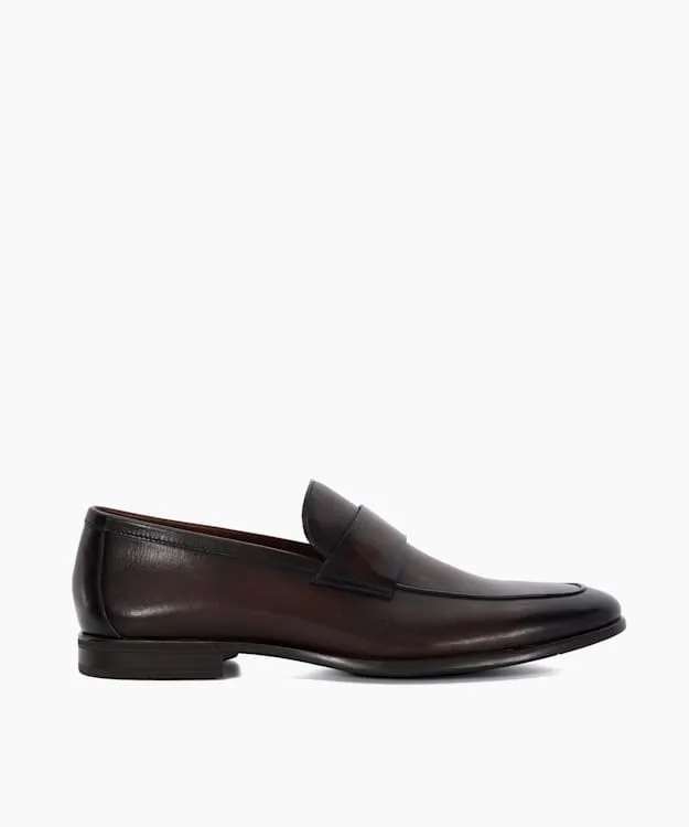 Men Dune London Smart Shoes Leather Penny Loafers Brown