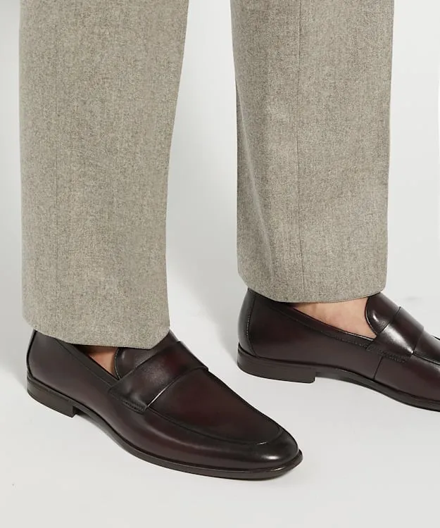 Men Dune London Smart Shoes Leather Penny Loafers Brown