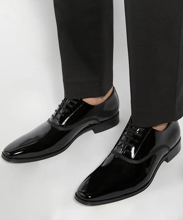 Men Dune London Smart Shoes PatentLeather Oxford Shoes Black