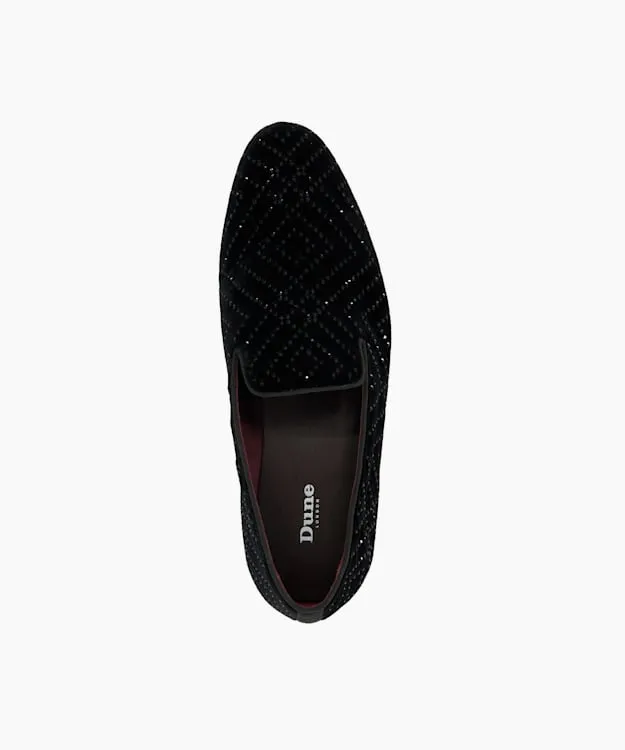 Men Dune London Smart Shoes Velvet Round Toe Formal Loafers Black