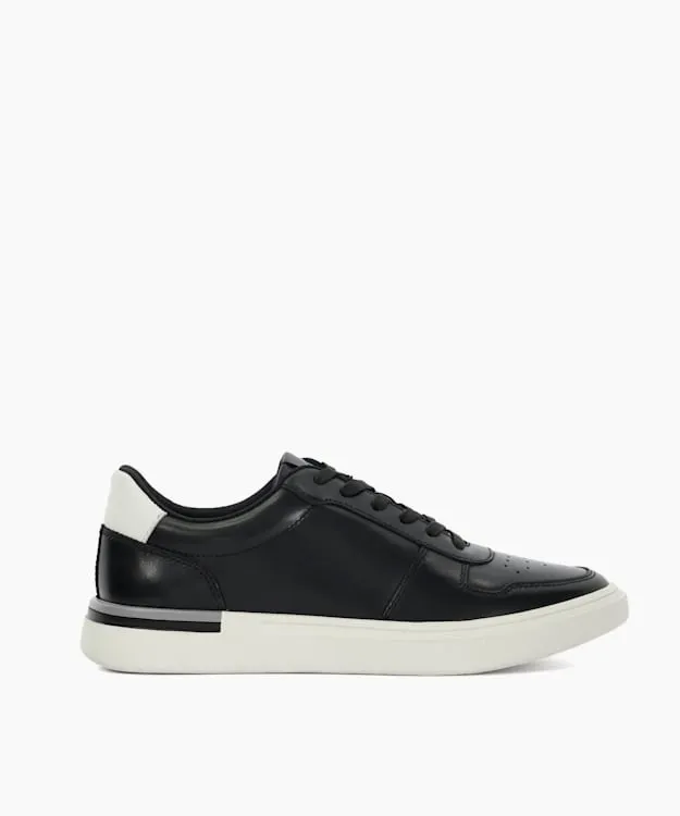 Men Dune London Trainers Lace Up Cupsole Trainers Black
