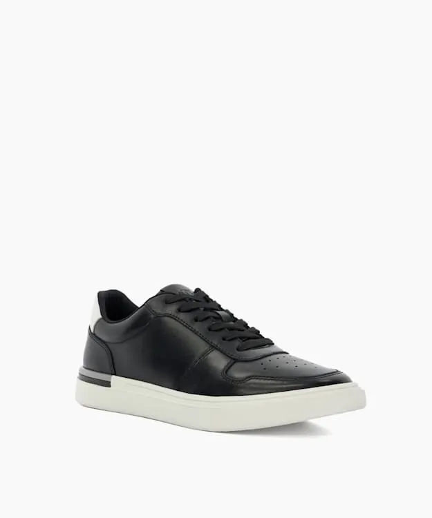 Men Dune London Trainers Lace Up Cupsole Trainers Black