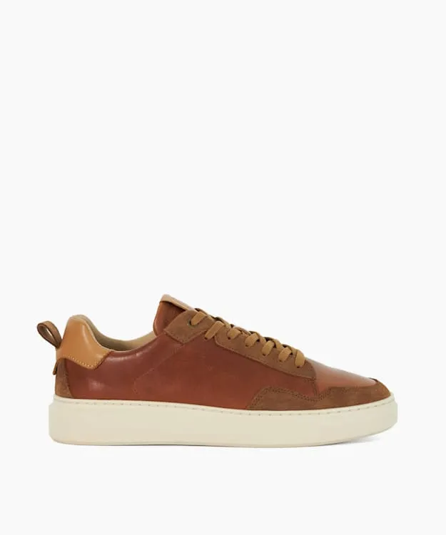Men Dune London Trainers Lace Up Flatform Trainers Brown