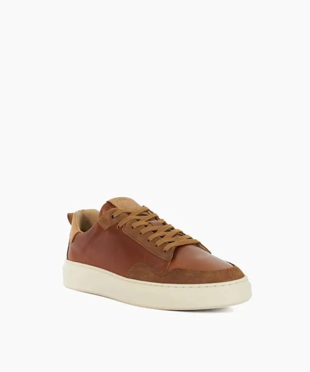 Men Dune London Trainers Lace Up Flatform Trainers Brown