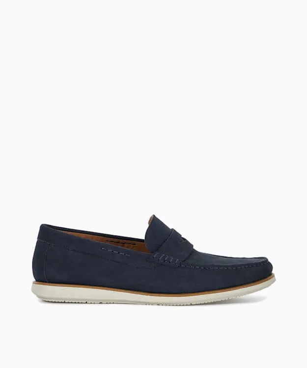 Men Dune London Wide Fit Shoes Casual Hybrid Loafers Blue