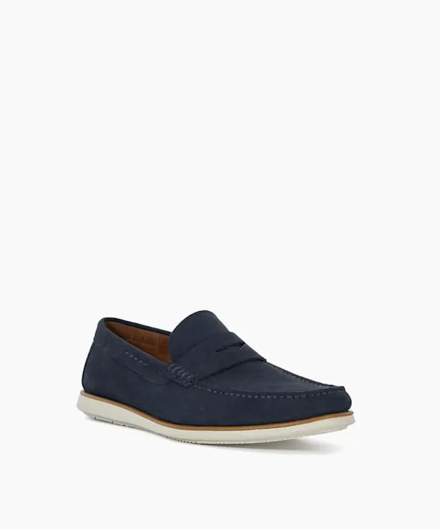 Men Dune London Wide Fit Shoes Casual Hybrid Loafers Blue