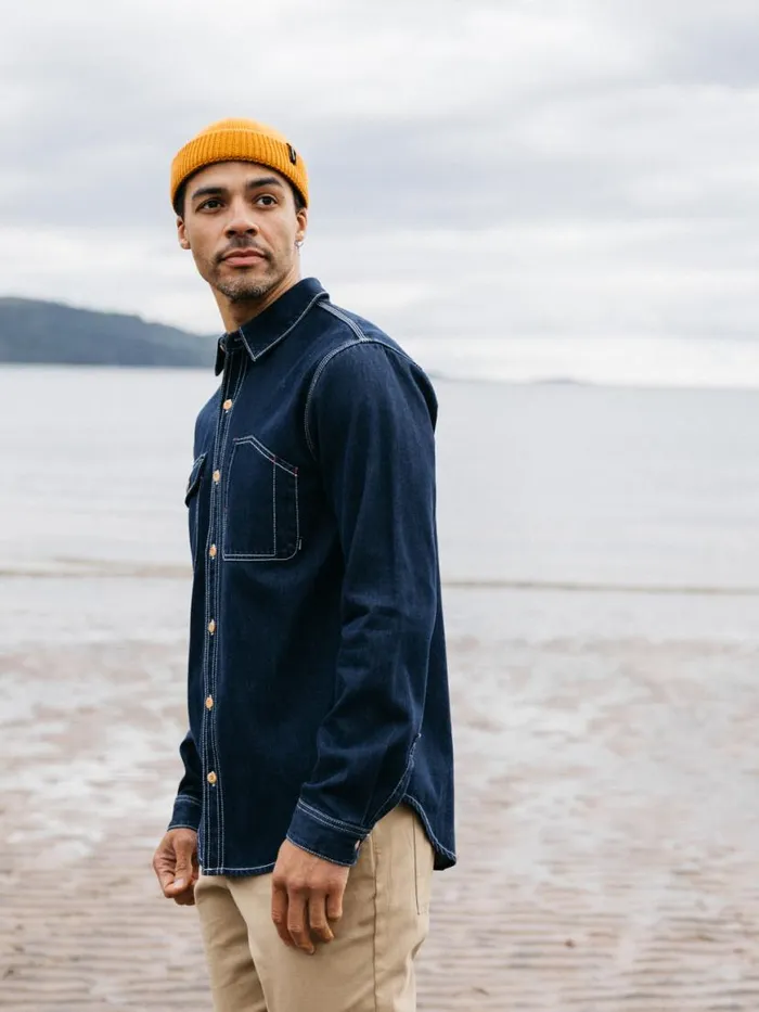Men Eddystone Denim Shirt Washed Denim Finisterre Shirts