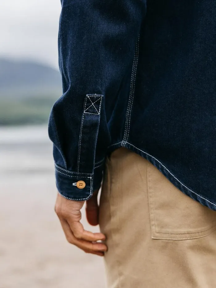 Men Eddystone Denim Shirt Washed Denim Finisterre Shirts
