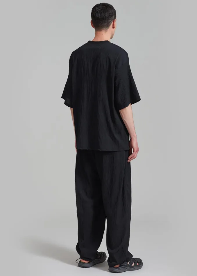 Men Eliott Crinkle Tee 8211 Black The Frankie Shop Tops