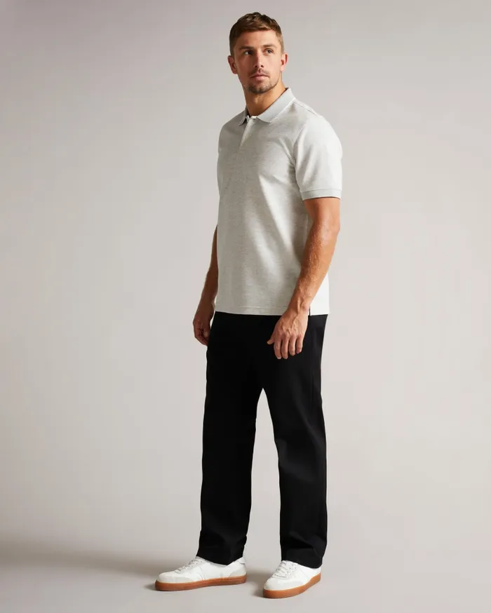 Men ELLERBY 8211 Short Sleeve Striped Polo Shirt Greymarl Ted Baker Tops Men ELLERBY 8211 Short Sleeve Striped Polo Shirt Greymarl Ted Baker Tops