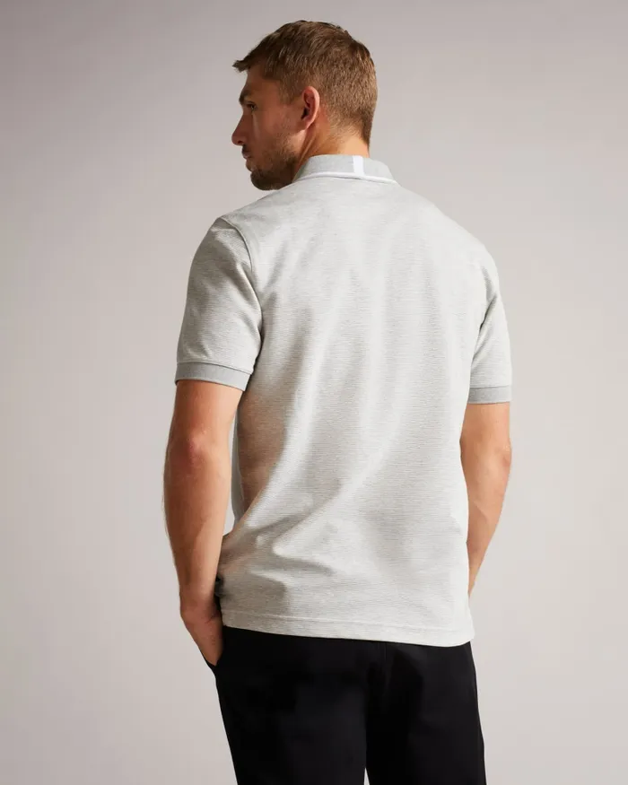 Men ELLERBY 8211 Short Sleeve Striped Polo Shirt Greymarl Ted Baker Tops Men ELLERBY 8211 Short Sleeve Striped Polo Shirt Greymarl Ted Baker Tops