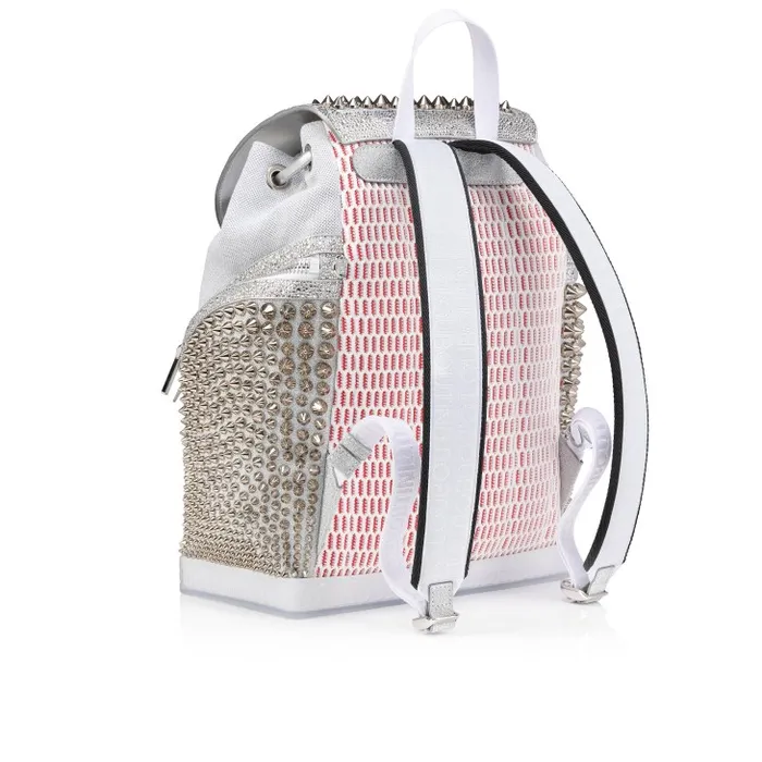 Men Explorafunk Backpack 8211 Calf Leather Glitter And Suede 8211 White Christian Louboutin Crossbody Bags